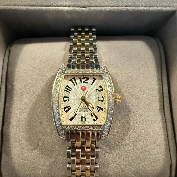 Michele Two-Tone Urban Mini Diamond Bezel Watch - Picture 1 of 4